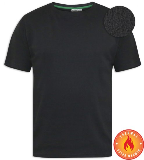 D555 Motherwell Thermal Short Sleeve T-Shirt Black - Lenjerie intimă & costum baie - Lenjerie Intimă Bărbați Mărimi Mari