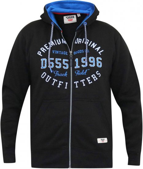 D555 LINGARD Full Zip Hoody With Original Chest Print Black - Pulovere & hanorace - Pulovere & Hanorace Bărbați Mărimi Mari