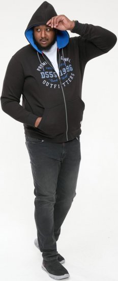 D555 LINGARD Full Zip Hoody With Original Chest Print Black - Pulovere & hanorace - Pulovere & Hanorace Bărbați Mărimi Mari