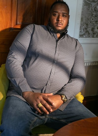 D555 MORGAN Micro AOP Long Sleeve Shirt With Concealed Button Down Collar Navy - Cămăși - Cămăși Bărbați Mărimi Mari