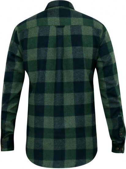 D555 GARFIELD Check Overshirt With Two Patch Pockets & Button Down Collar Navy - Cămăși - Cămăși Bărbați Mărimi Mari