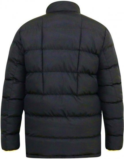 D555 CRISTIANO Puffer Jacket With Binding On Cuffs And Embroidery Badge On Sleeve Black - Geci - Geci Bărbați Mărimi Mari