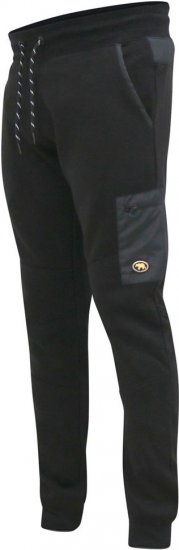 D555 COTGRAVE Couture Elasticated Waistband Jogger With Woven Fabric Trim Black - Pantaloni trening - Pantaloni Trening Bărbați Mărimi Mari