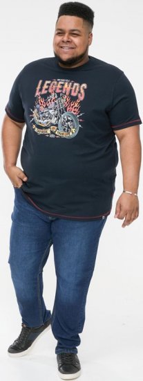 D555 JAGGER Legends Motor Bike Printed Crew Neck T-Shirt Navy - Tricouri - Tricouri Bărbați Mărimi Mari