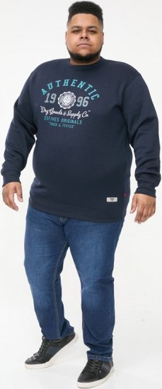 D555 KEYWORTH Authentic Printed Crew Neck Sweatshirt Navy - Pulovere & hanorace - Pulovere & Hanorace Bărbați Mărimi Mari