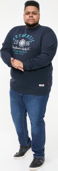 D555 KEYWORTH Authentic Printed Crew Neck Sweatshirt Navy - Pulovere & hanorace - Pulovere & Hanorace Bărbați Mărimi Mari