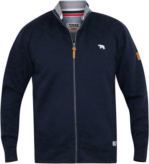 D555 NASHUA Zip Through Sweatshirt In Fleece Navy - Pulovere & hanorace - Pulovere & Hanorace Bărbați Mărimi Mari
