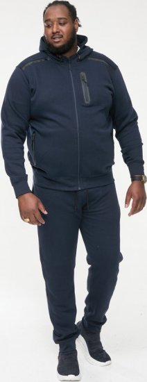 D555 GABRIEL Couture Zip Through Hoody With Reversible Zips Navy - Pulovere & hanorace - Pulovere & Hanorace Bărbați Mărimi Mari