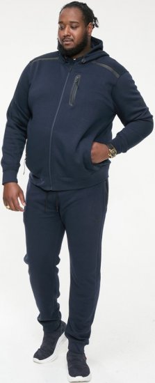 D555 GABRIEL Couture Zip Through Hoody With Reversible Zips Navy - Pulovere & hanorace - Pulovere & Hanorace Bărbați Mărimi Mari