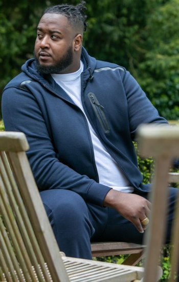 D555 GABRIEL Couture Zip Through Hoody With Reversible Zips Navy - Pulovere & hanorace - Pulovere & Hanorace Bărbați Mărimi Mari