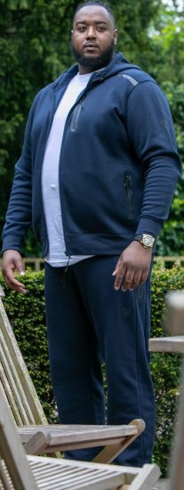 D555 GABRIEL Couture Zip Through Hoody With Reversible Zips Navy - Pulovere & hanorace - Pulovere & Hanorace Bărbați Mărimi Mari