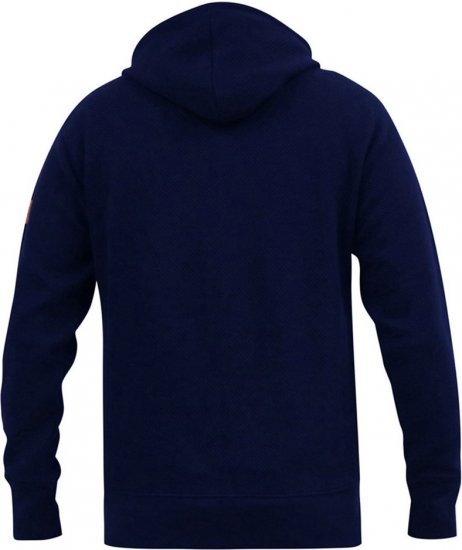 D555 IRVIN Full Zip Jacquard Hoody With Chest Embroidery Navy - Pulovere & hanorace - Pulovere & Hanorace Bărbați Mărimi Mari