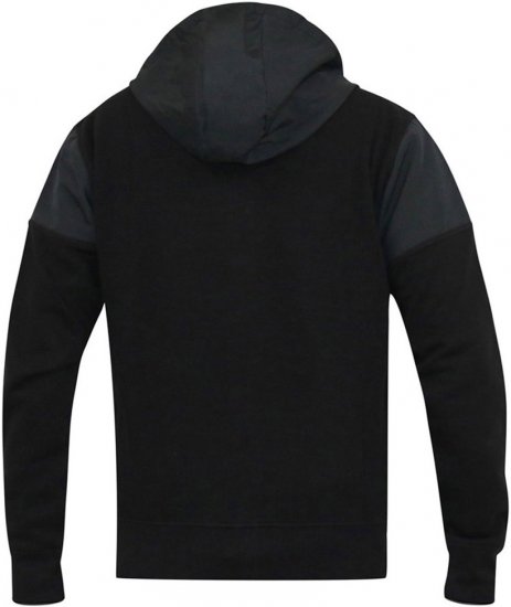D555 DEAN Couture Zip Through Hoody With Woven Contrast Fabric Trim Black - Pulovere & hanorace - Pulovere & Hanorace Bărbați Mărimi Mari
