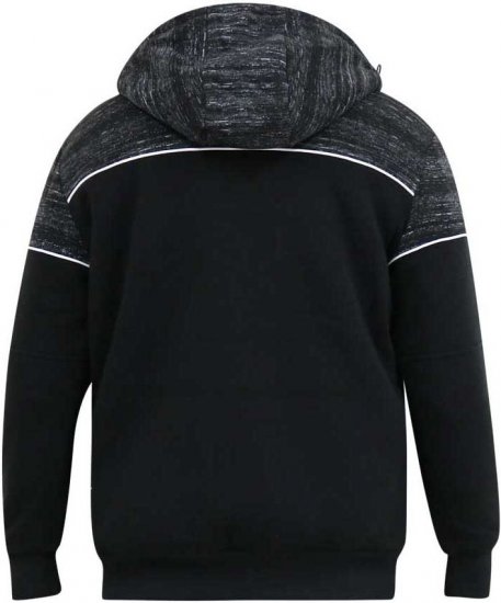 D555 HENNESSEY Zip Through Hoody With Sherpa Lining Black - Pulovere & hanorace - Pulovere & Hanorace Bărbați Mărimi Mari