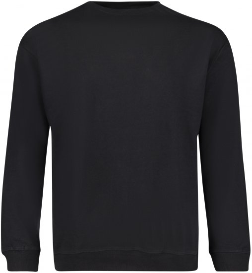 Adamo Athen Crew neck Sweatshirt Black - Pulovere & hanorace - Pulovere & Hanorace Bărbați Mărimi Mari