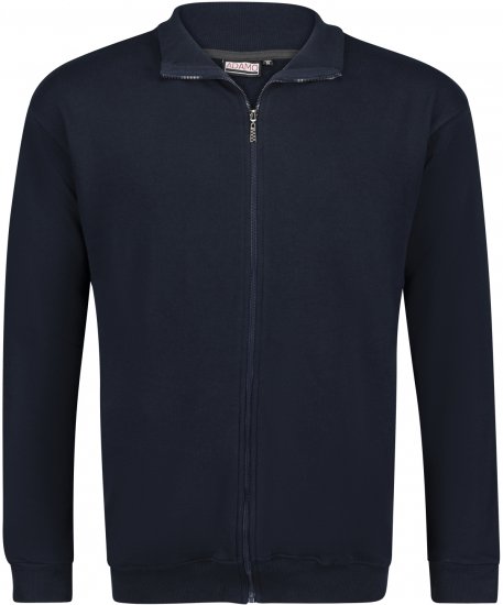 Adamo Athen Sweat Jacket with Full Zipper Navy - Pulovere & hanorace - Pulovere & Hanorace Bărbați Mărimi Mari