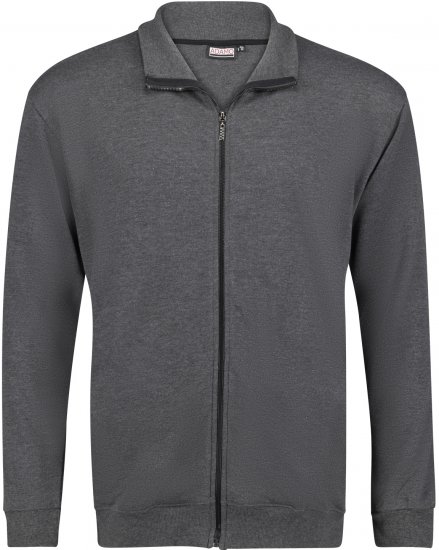 Adamo Athen Sweat Jacket with Full Zipper Charcoal - Pulovere & hanorace - Pulovere & Hanorace Bărbați Mărimi Mari