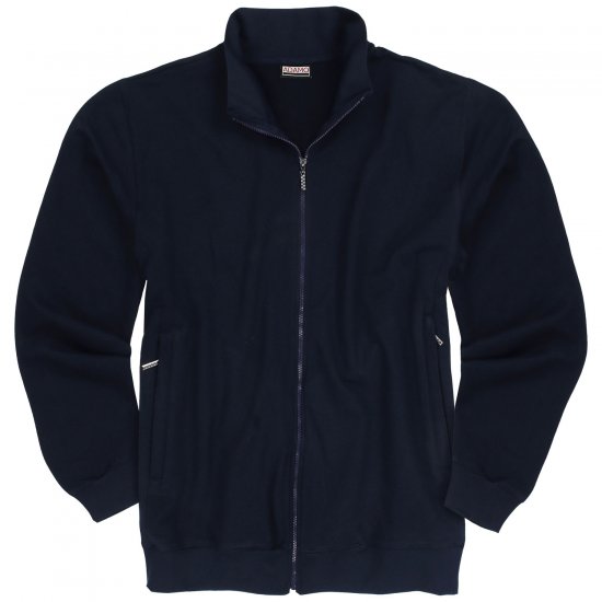 Adamo Athen Sweat Jacket with Full Zipper Navy - Pulovere & hanorace - Pulovere & Hanorace Bărbați Mărimi Mari