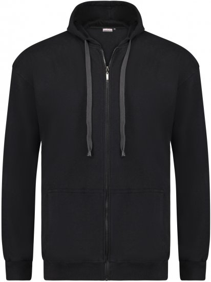 Adamo Athen Hoodie with Zipper Black - Pulovere & hanorace - Pulovere & Hanorace Bărbați Mărimi Mari