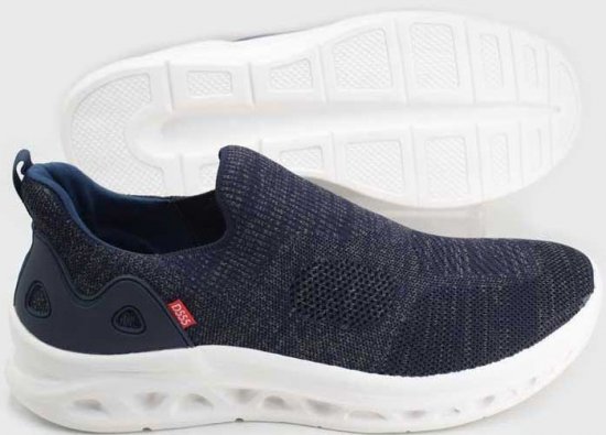 D555 Blyth 2 Kingsize Hands Free Shoes With Knitted Top Navy - Bărbați pantofi 40-52 - 