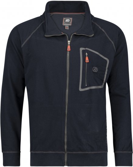Adamo Manuel Sweatshirt with Zipper Navy - Pulovere & hanorace - Pulovere & Hanorace Bărbați Mărimi Mari