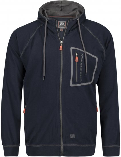 Adamo Michael Hoodie with Zipper Navy - Pulovere & hanorace - Pulovere & Hanorace Bărbați Mărimi Mari