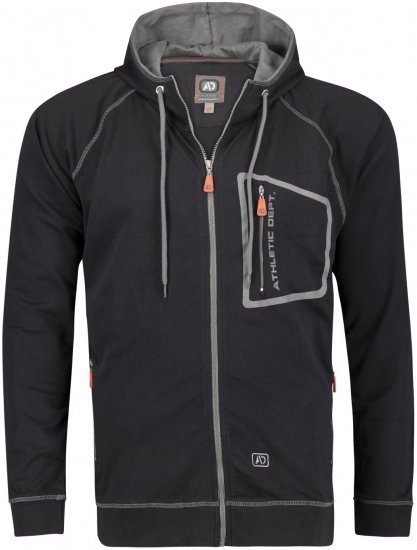 Adamo Michael Hoodie with Zipper Black - Pulovere & hanorace - Pulovere & Hanorace Bărbați Mărimi Mari