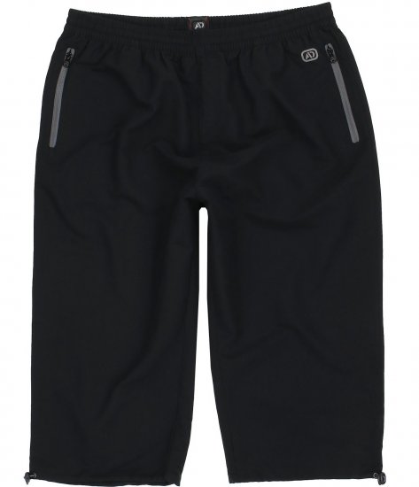 Adamo Oskar Capri Shorts Black - Pantaloni trening - Pantaloni Trening Bărbați Mărimi Mari
