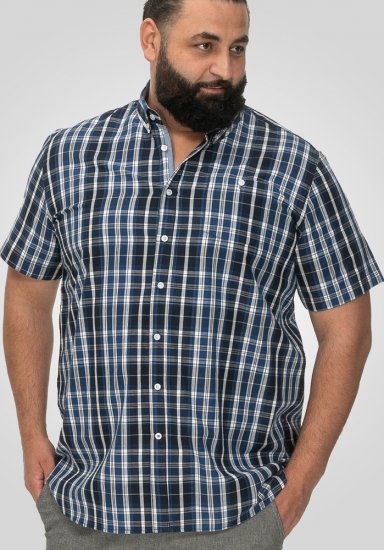D555 Walsall Button Down Collar Short Sleeve Shirt Navy Shirt - Cămăși - Cămăși Bărbați Mărimi Mari