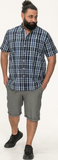 D555 Walsall Button Down Collar Short Sleeve Shirt Navy Shirt - Cămăși - Cămăși Bărbați Mărimi Mari