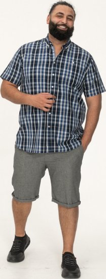 D555 Walsall Button Down Collar Short Sleeve Shirt Navy Shirt - Cămăși - Cămăși Bărbați Mărimi Mari
