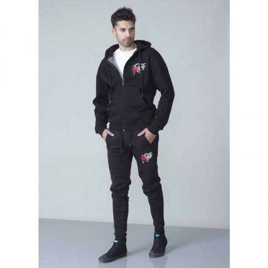 D555 Verlin Couture Full Zip Hoodie Black - Pulovere & hanorace - Pulovere & Hanorace Bărbați Mărimi Mari