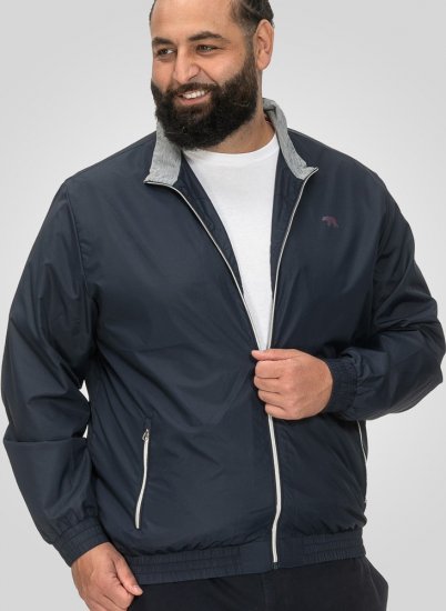 D555 Ealing Lightweight Zip Through Jacket With Zip Pockets Navy - Geci - Geci Bărbați Mărimi Mari