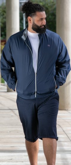 D555 Ealing Lightweight Zip Through Jacket With Zip Pockets Navy - Geci - Geci Bărbați Mărimi Mari