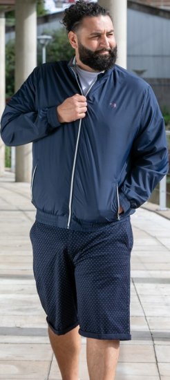 D555 Ealing Lightweight Zip Through Jacket With Zip Pockets Navy - Geci - Geci Bărbați Mărimi Mari
