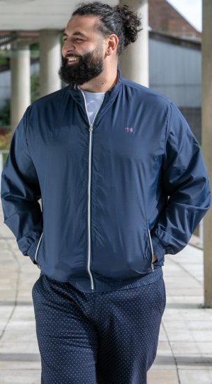 D555 Ealing Lightweight Zip Through Jacket With Zip Pockets Navy - Geci - Geci Bărbați Mărimi Mari