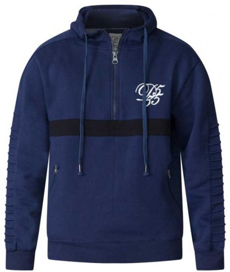 D555 Sergio Half Zip Hoodie Navy - Pulovere & hanorace - Pulovere & Hanorace Bărbați Mărimi Mari