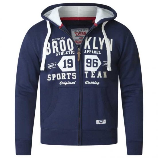 D555 Thurston Full Zip Hoodie Navy - Pulovere & hanorace - Pulovere & Hanorace Bărbați Mărimi Mari