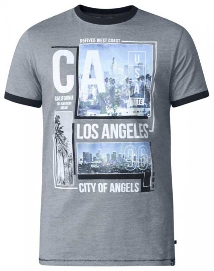 D555 Howie Fine Stripe T-shirt Grey - Tricouri - Tricouri Bărbați Mărimi Mari