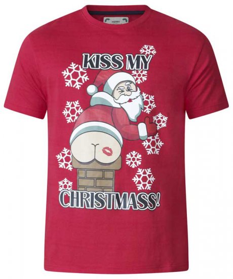 D555 Naughty X-mas T-shirt Red - Tricouri - Tricouri Bărbați Mărimi Mari