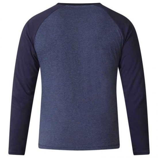 D555 Neill Long Sleeve T-shirt Navy - Tricouri - Tricouri Bărbați Mărimi Mari
