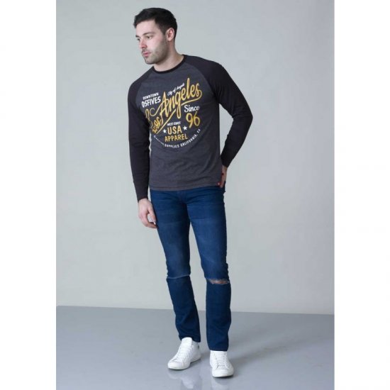 D555 Neill Long Sleeve T-shirt Black - Tricouri - Tricouri Bărbați Mărimi Mari