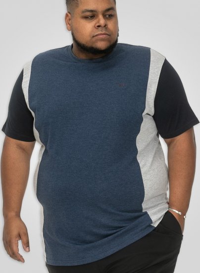 D555 Neath Cut And Sew Crew Neck T-Shirt Denim - Tricouri - Tricouri Bărbați Mărimi Mari