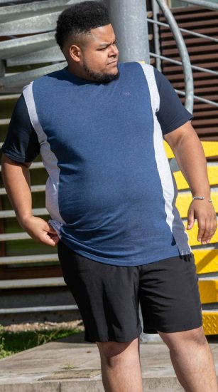 D555 Neath Cut And Sew Crew Neck T-Shirt Denim - Tricouri - Tricouri Bărbați Mărimi Mari