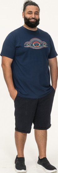 D555 Cheltenham Record With Reflection Printed T-shirt French Navy - Tricouri - Tricouri Bărbați Mărimi Mari
