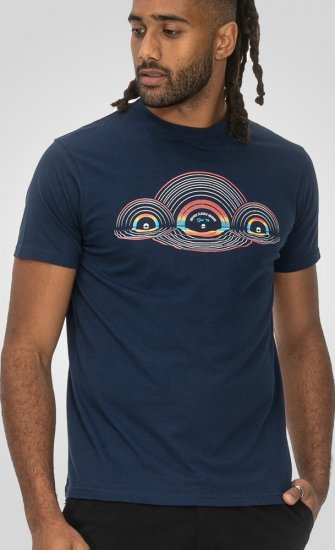 D555 Cheltenham Record With Reflection Printed T-shirt French Navy - Tricouri - Tricouri Bărbați Mărimi Mari