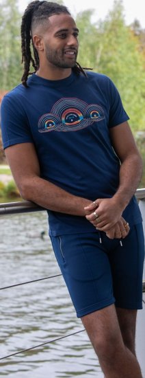 D555 Cheltenham Record With Reflection Printed T-shirt French Navy - Tricouri - Tricouri Bărbați Mărimi Mari