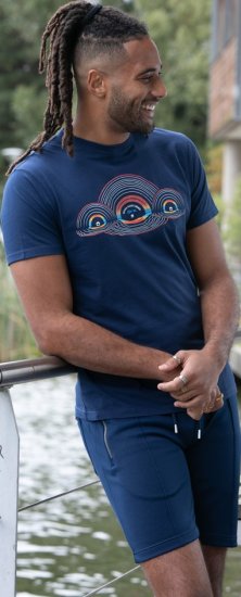D555 Cheltenham Record With Reflection Printed T-shirt French Navy - Tricouri - Tricouri Bărbați Mărimi Mari