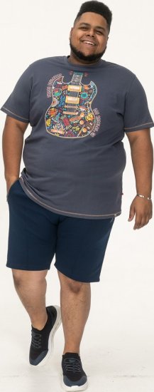 D555 Stockport Multi Coloured Guitar Printed T-Shirt Denim - Tricouri - Tricouri Bărbați Mărimi Mari