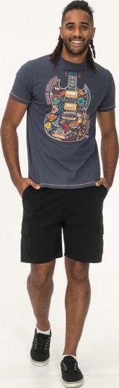 D555 Stockport Multi Coloured Guitar Printed T-Shirt Denim - Tricouri - Tricouri Bărbați Mărimi Mari
